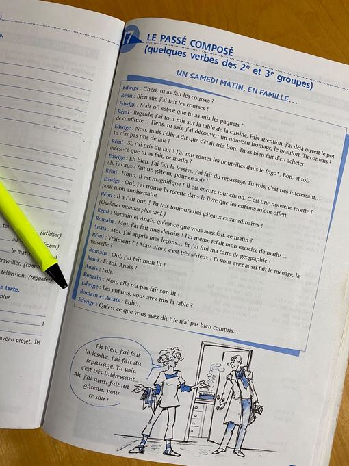 Une page du manuel utilisé en cours